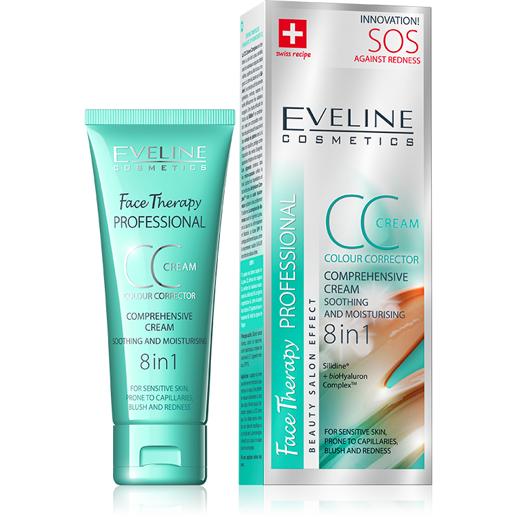 EVELINE Face therapy CC upokojujúci a hydratačný krém 8v1