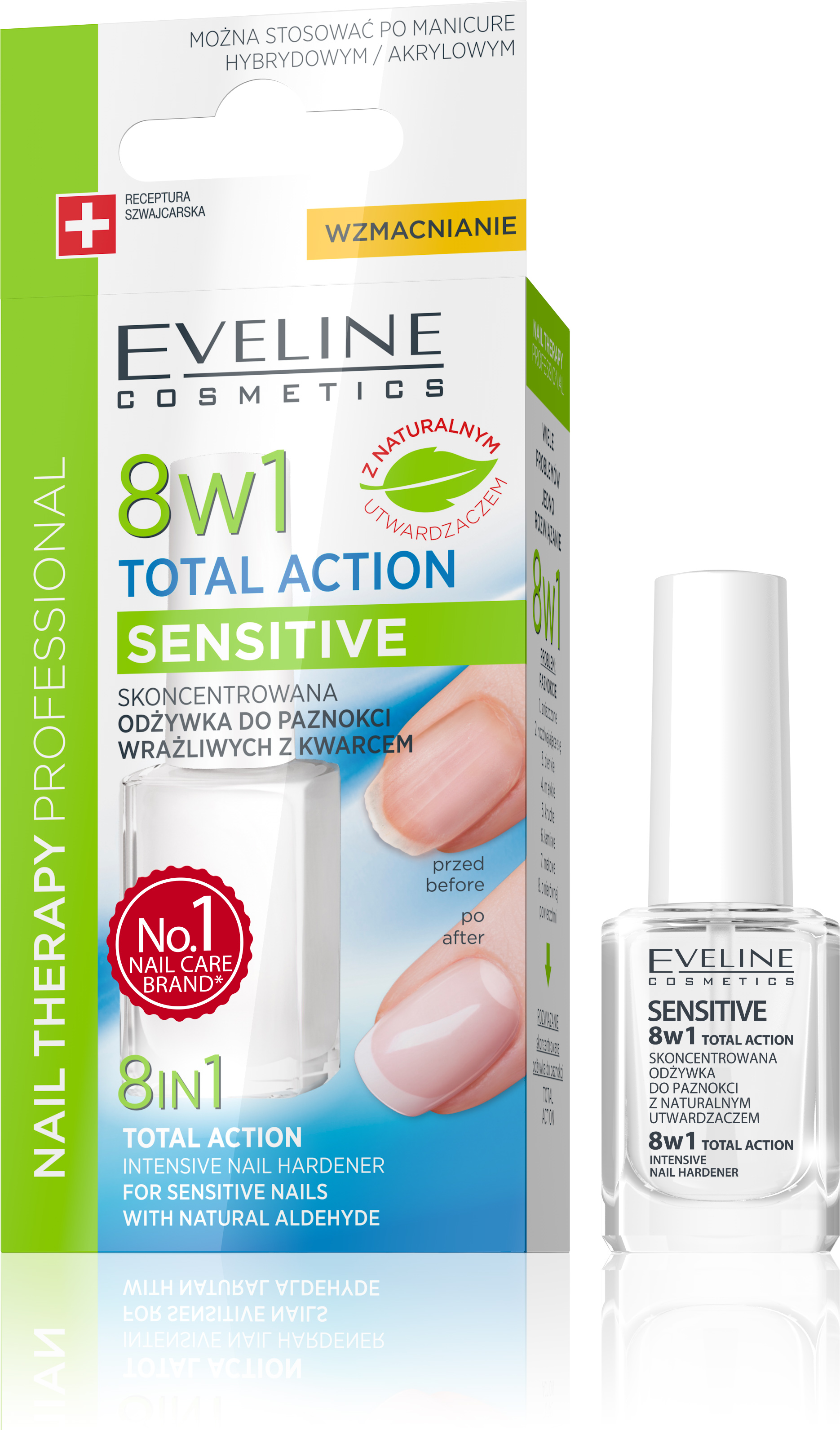 EVELINE lak na nechty TOTAL ACTION 8v1 SENSITIVE