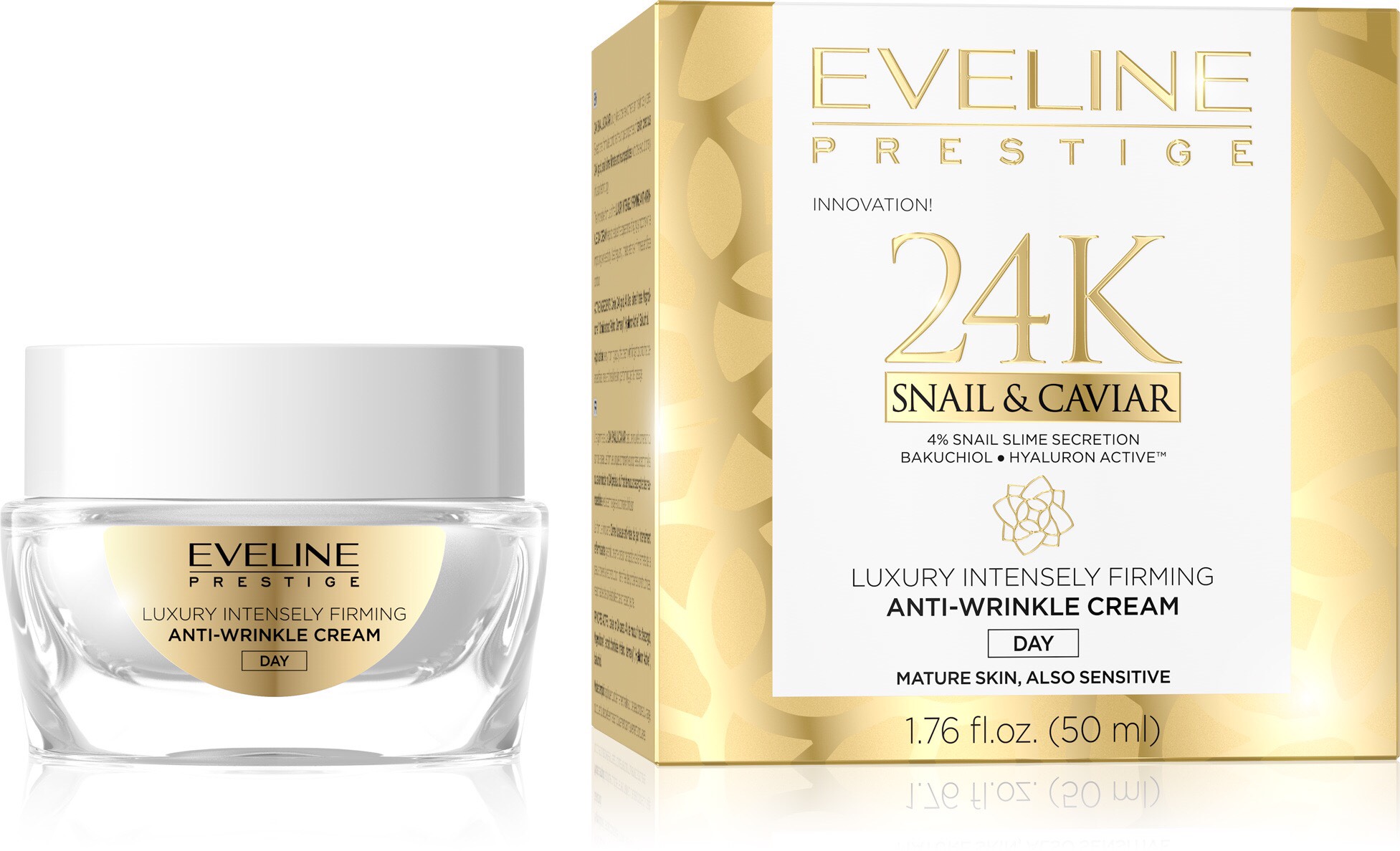 EVELINE 24K SNAIL & CAVIAR luxusný intenzívne spevňujúci krém proti vráskam