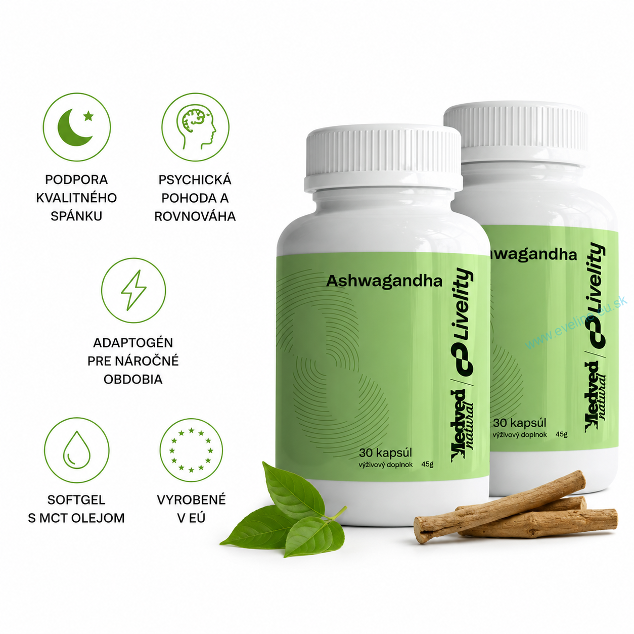 2x Medveď natural Ashwagandha 30 kapsúl