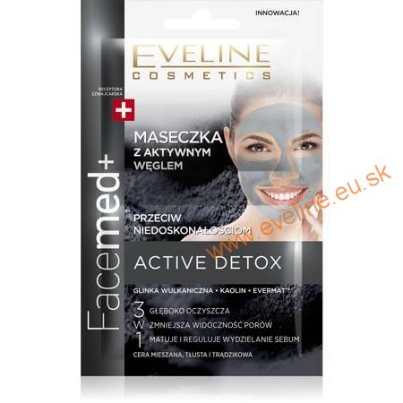 EVELINE Facemed+ čistiaca detoxikačná maska s aktívnym uhlím