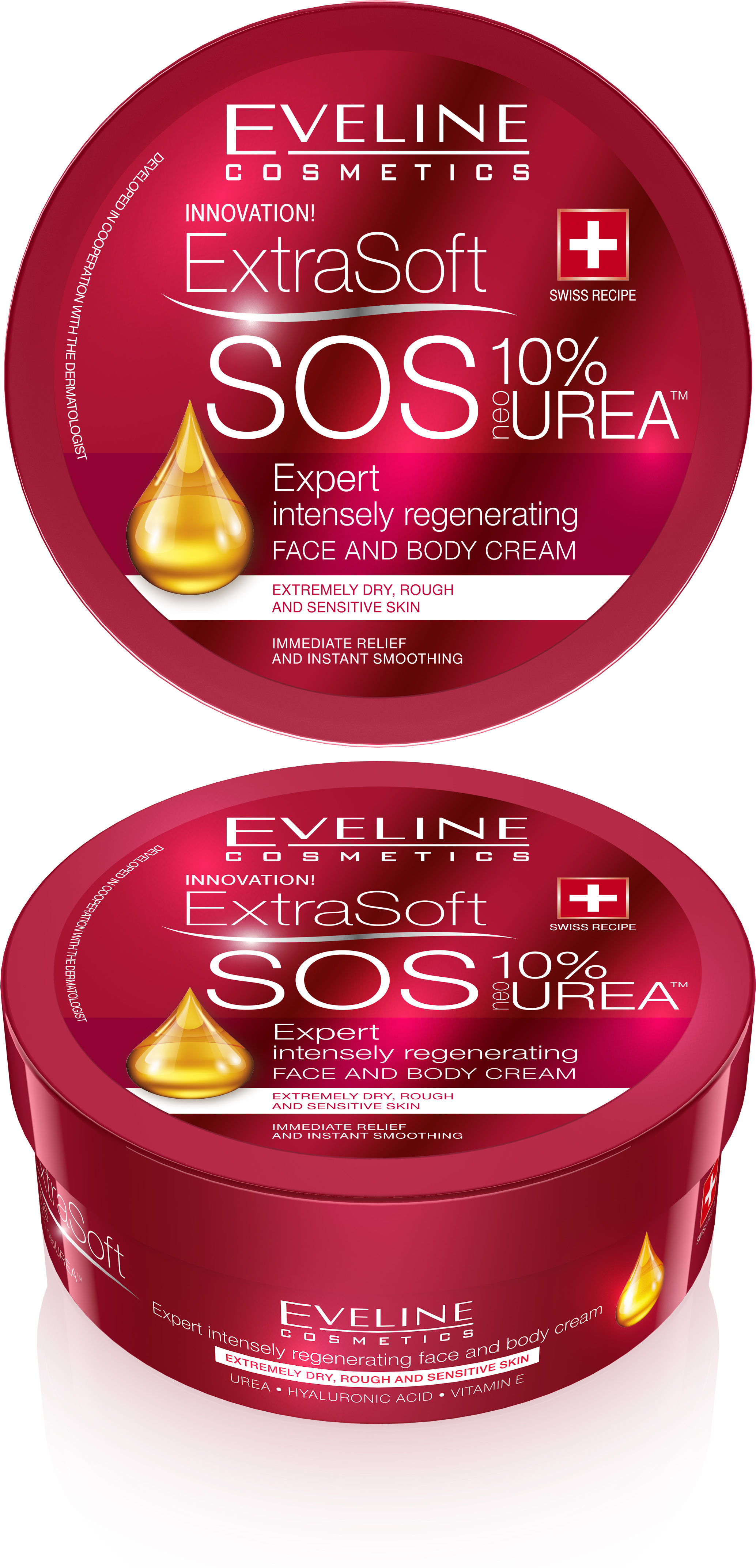 EVELINE Extra Soft intenzívne regenerujúci krém na tvár a telo SOS 10% Urea