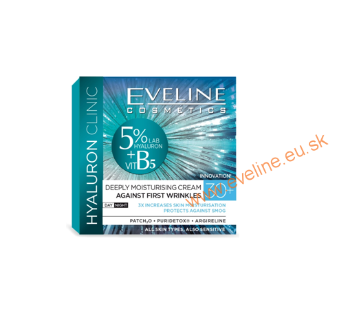 EVELINE Hyaluron Clinic 30+ hĺbkovo hydratačný krém na prvé vrásky