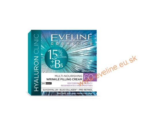 EVELINE Hyaluron Clinic 60+ multivyživujúci krém na vyplnenie vrások