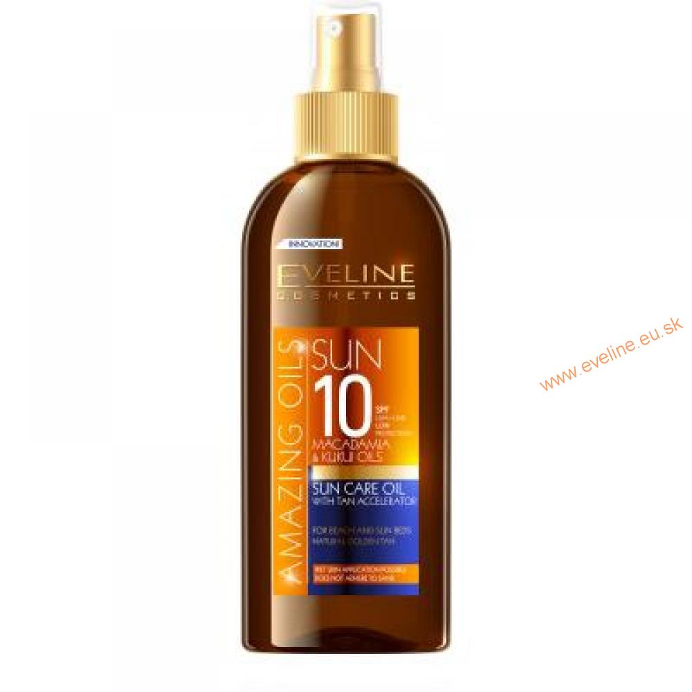 EVELINE SUN Amazing Oils olej na opaľovanie s urýchľovačom opaľovania SPF 10
