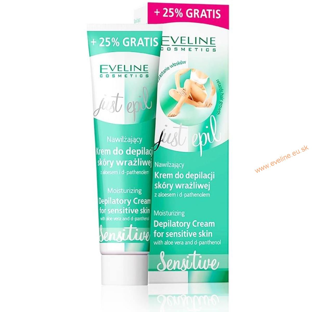 EVELINE Just Epil depilačný krém SENSITIVE na citlivú pokožku s aloe vera a D-panthenolom