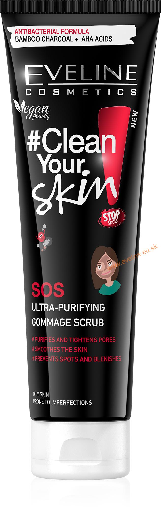 EVELINE Clean your skin ultra čistiaci gommage peeling
