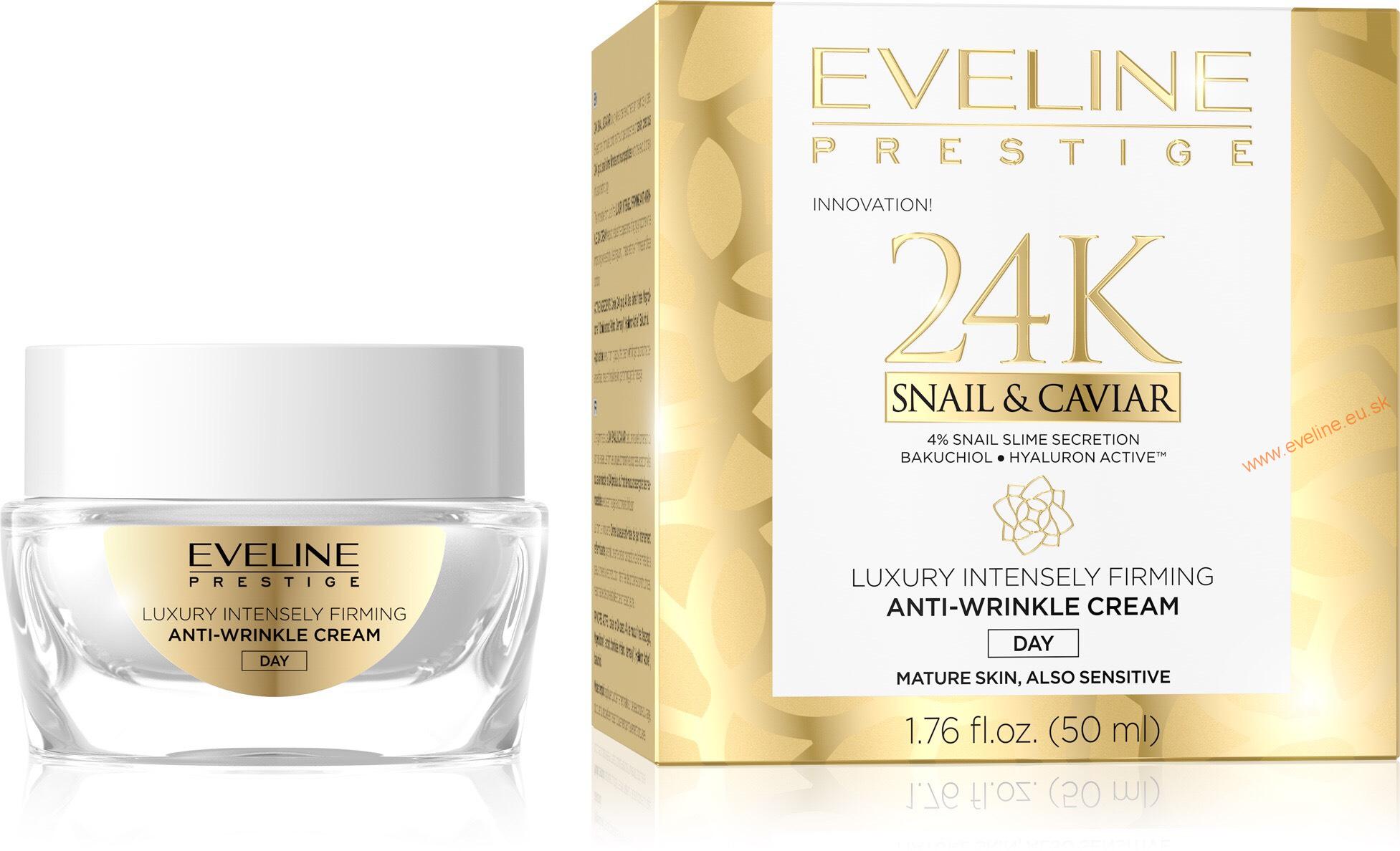EVELINE 24K SNAIL & CAVIAR luxusný intenzívne spevňujúci krém proti vráskam