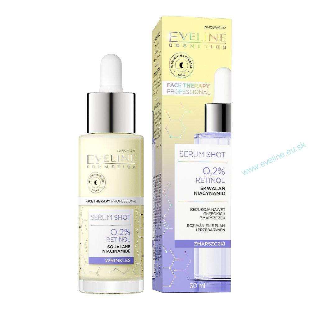 EVELINE SERUM SHOT protivráskové sérum s 0,2% retinolu na tvár, krk a dekolt