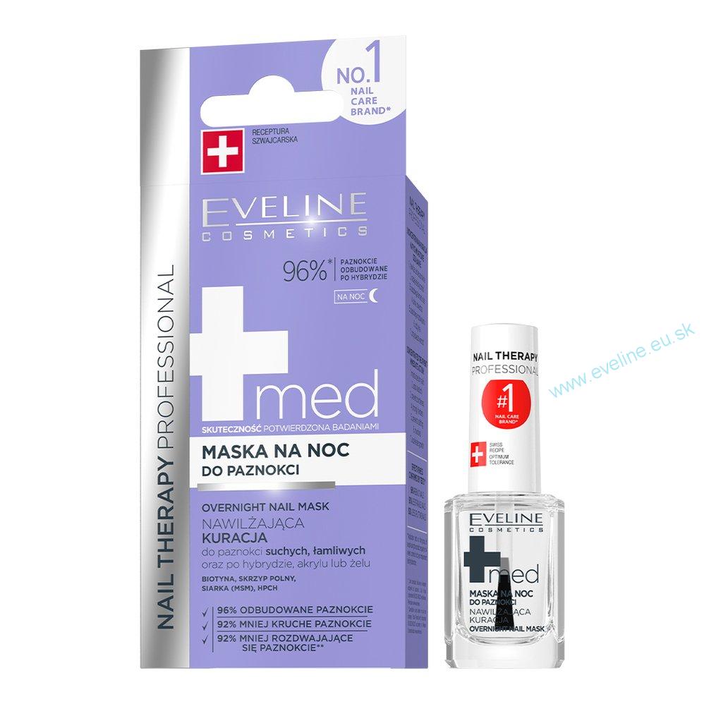 EVELINE MED+ hydratačná nočná maska na suché a oslabené nechty