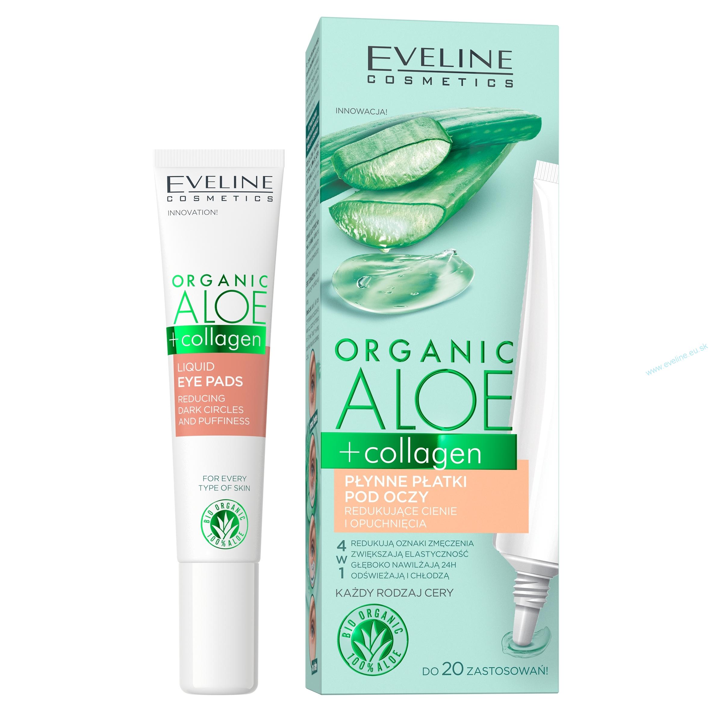 EVELINE Organic ALOE + COLLAGEN tekuté očné vankúšiky