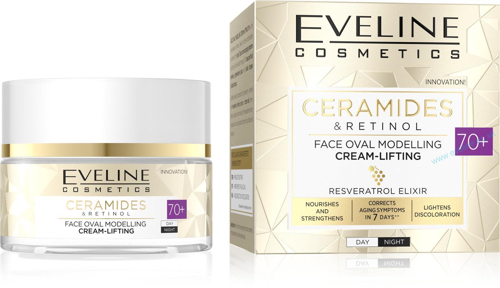 EVELINE CERAMIDES & RETINOL 70+ liftingový krém modelujúci ovál tváre