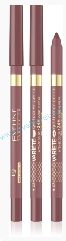 EVELINE Variete – vodeodlná gélová kontúrovacia ceruzka na pery