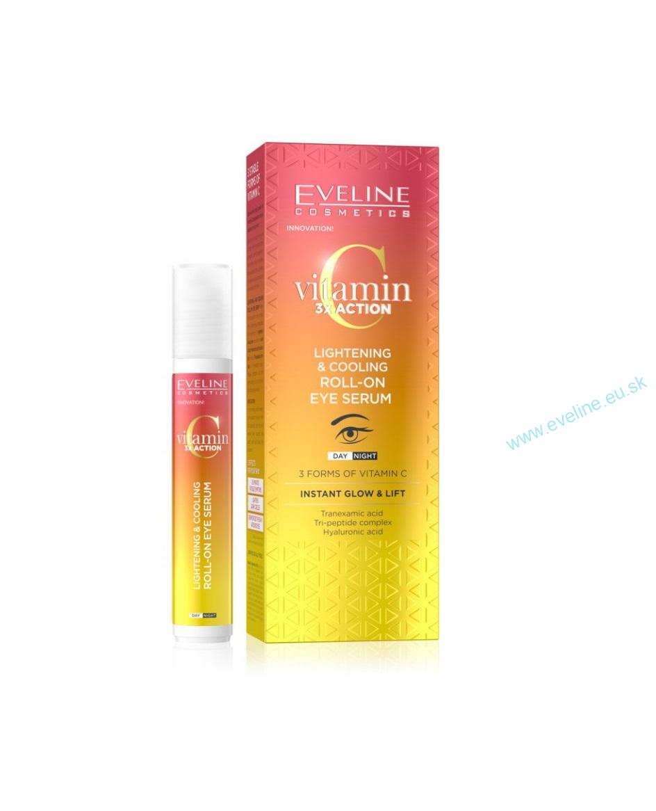 EVELINE Vitamin C 3x Action - Rozjasňujúce a chladivé očné sérum roll-on