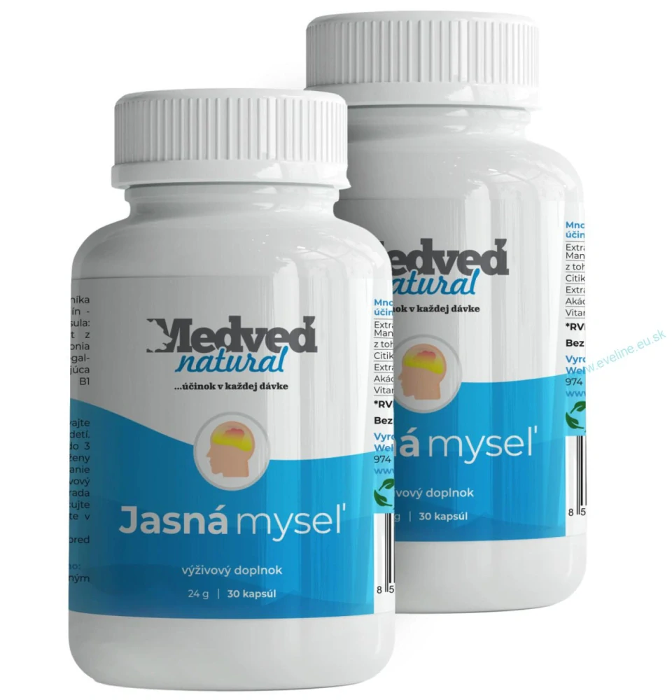 Medveď natural 2x Jasná myseľ po 30 kapsúl (60 kapsúl spolu)