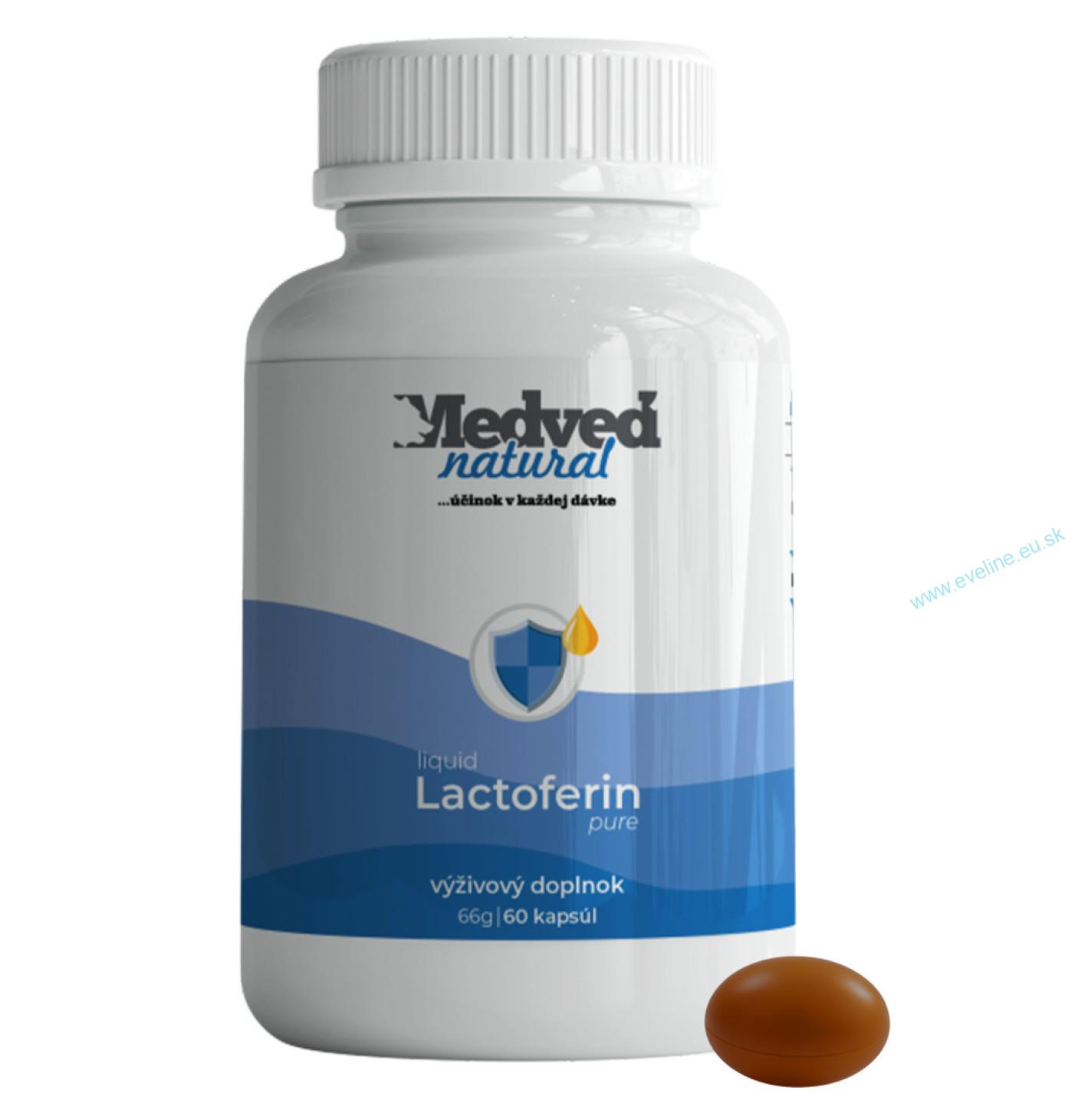 Medveď natural Lactoferin pure liquid 60 kapsúl