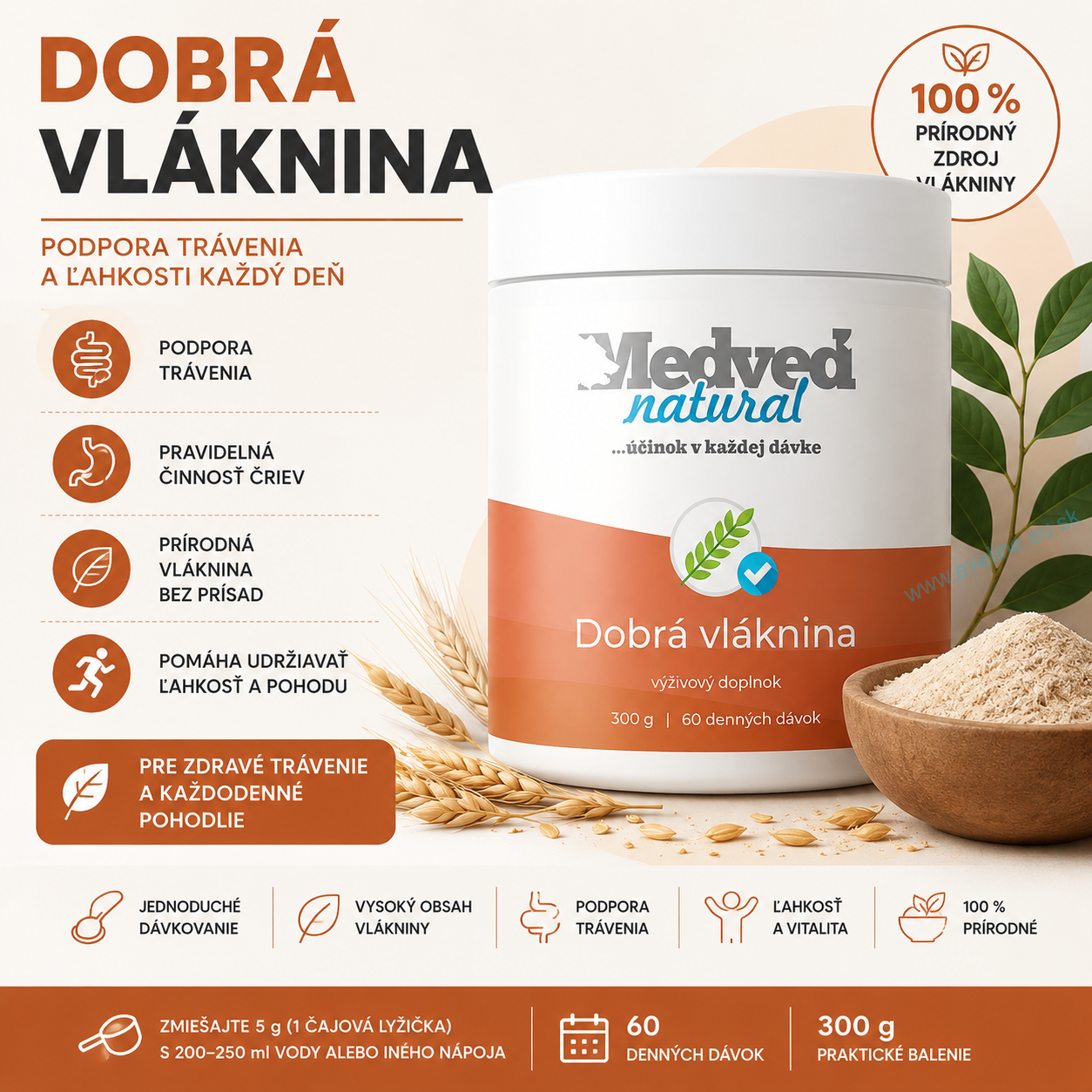 Medveď natural Dobrá vláknina 300g