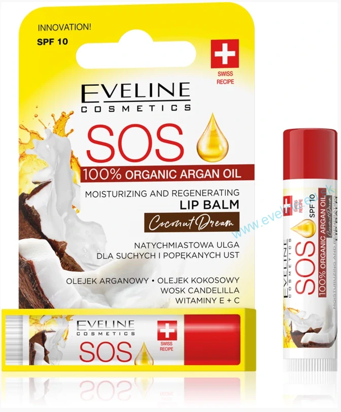 SOS - Hydratačný a regeneračný balzam na pery s SPF 10 - COCONUT DREAM