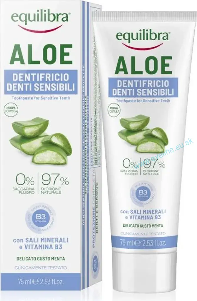 Equilibra Aloe Sensitive – zubná pasta na citlivé zuby a ďasná, 75 ml