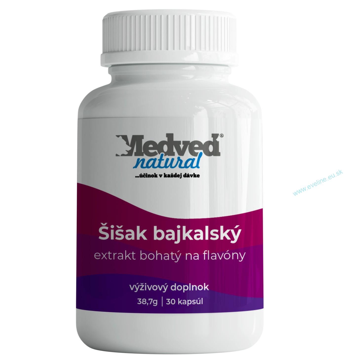 Medveď natural Šišak bajkalský 30 kapsúl