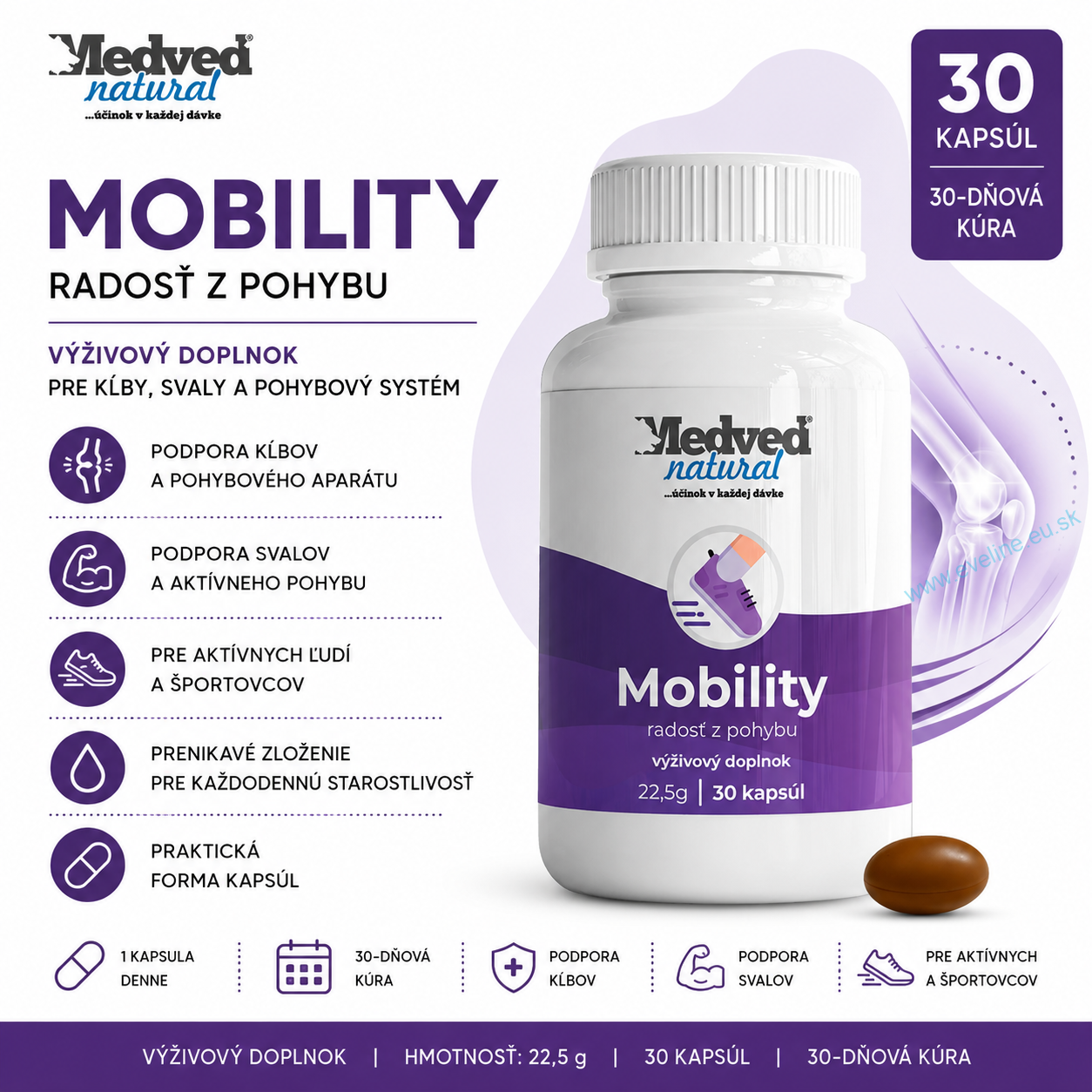 Medveď natural Mobility 30 kapsúl