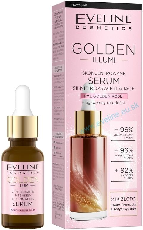 EVELINE OLDEN ILLUMI Koncentrované intenzívne rozjasňujúce sérum so zlatým ružovým prachom 18 ml