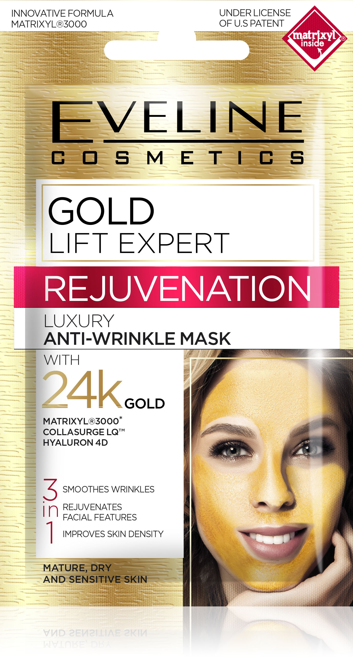 EVELINE maska Gold Lift Expert 3v1