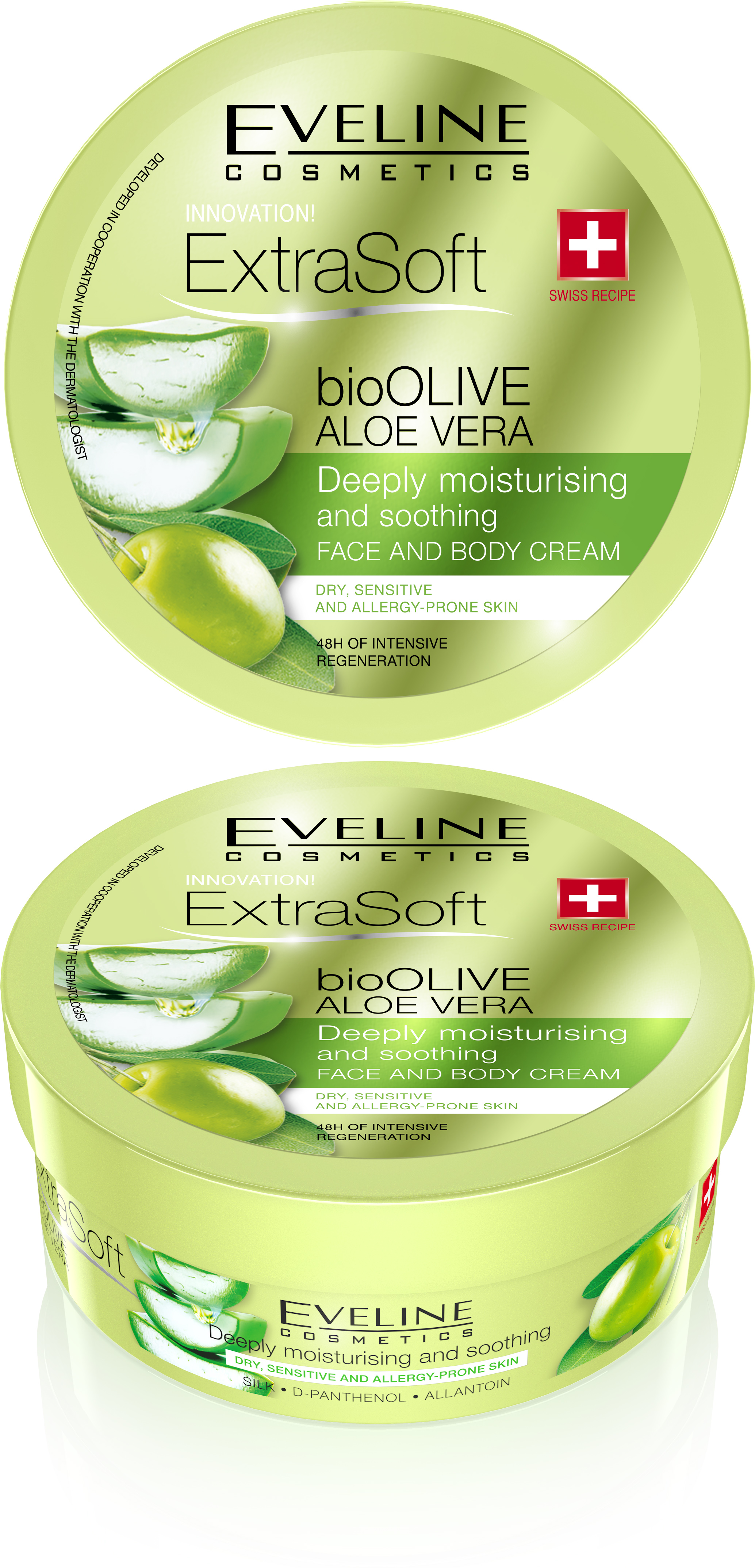 EVELINE Extra Soft upokojujúci krém na tvár a telo bio Oliva a Aloe