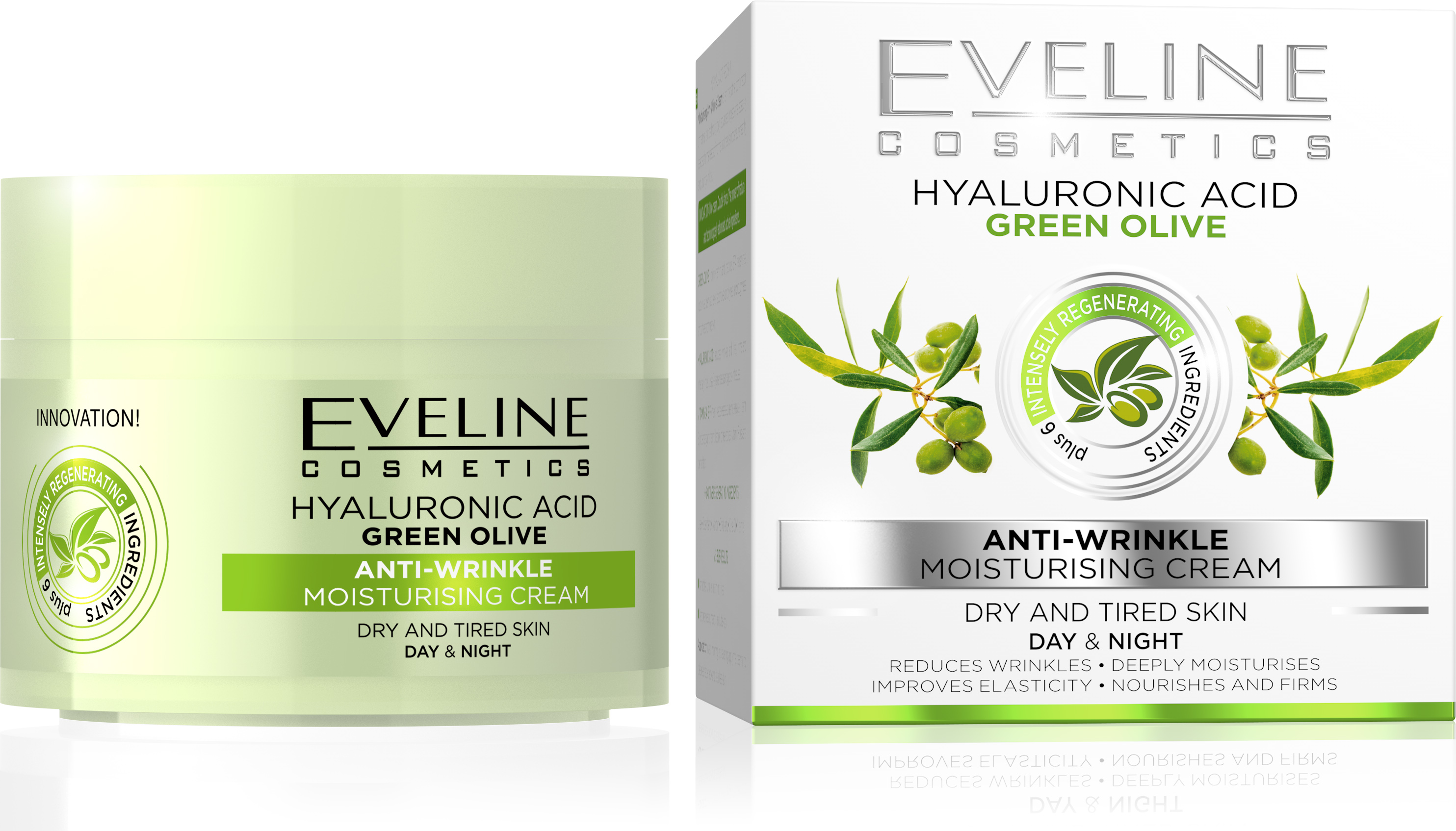 EVELINE Nature Line 3D hydratačný krém proti vráskam zelená Oliva