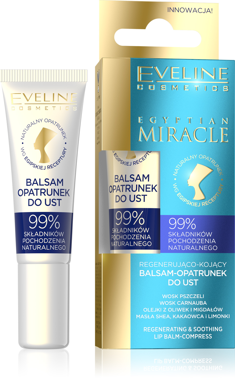 EVELINE EGYPTIAN MIRACLE regeneračný a upokojujúci balzam na pery