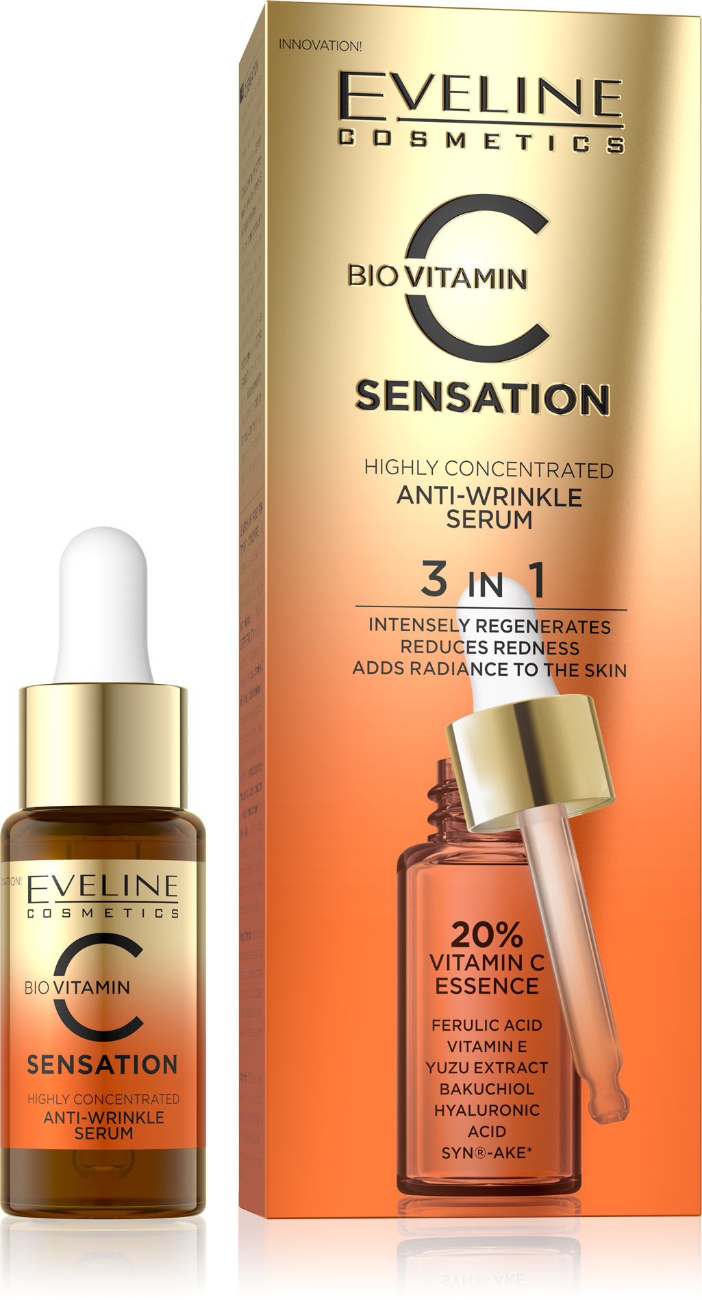EVELINE Expert C SENSATION vysoko koncentrované omladzujúce sérum proti vráskam 3v1
