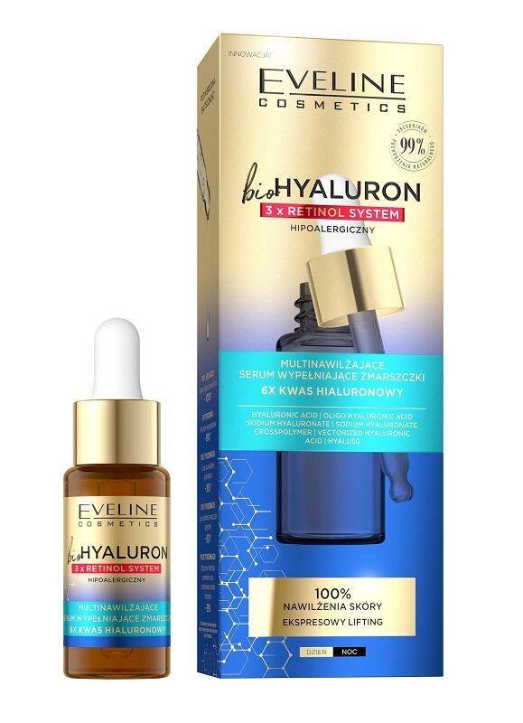EVELINE bio HYALURON 3X RETINOL System multihydratačné sérum vypĺňajúce vrásky