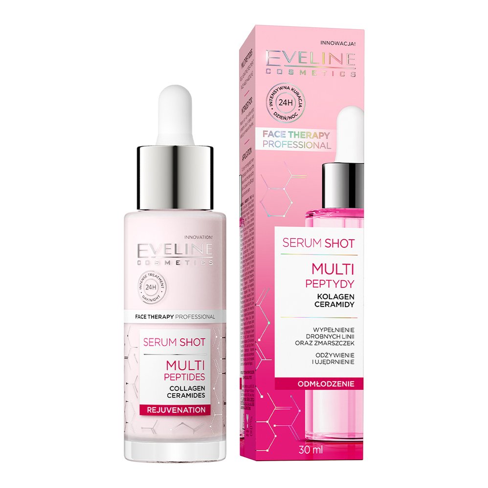 EVELINE SERUM SHOT omladzujúce sérum s multipeptidmi na tvár, krk a dekolt
