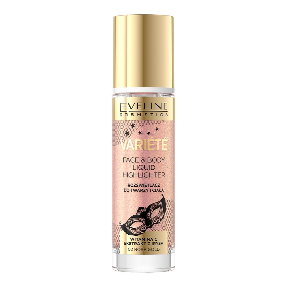 EVELINE VARIÉTÉ tekutý rozjasňovač na tvár a telo - 02 ROSE GOLD