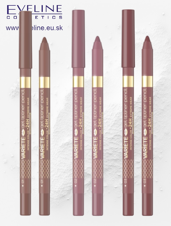EVELINE Variété – vodeodolná gélová kontúrovacia ceruzka na pery