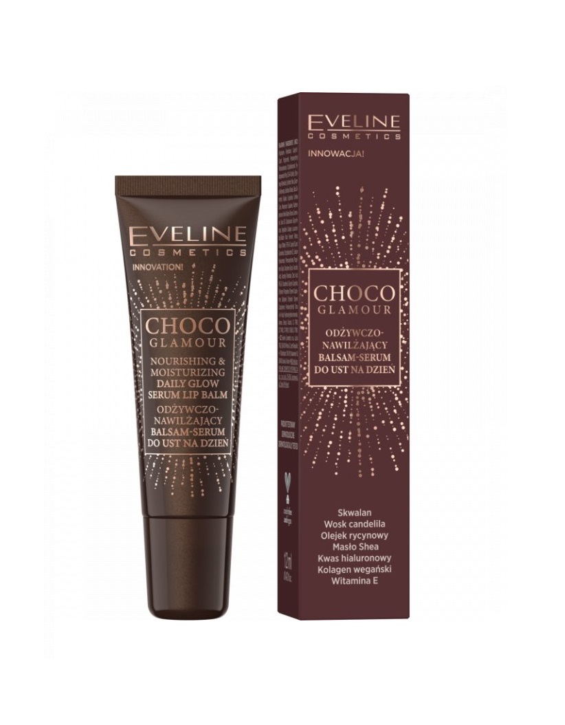 EVELINE Choco glamour - výživné a hydratačné sérum - balzám na pery
