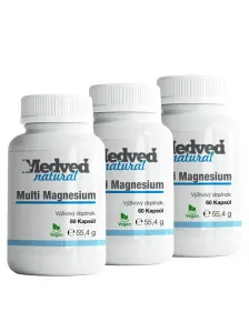 Medveď natural 3x Magnesium multi po 60 kapsúl (180 kapsúl spolu)