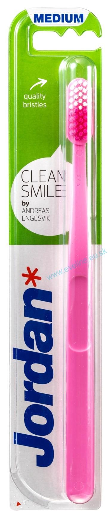 Jordan Zubná kefka Clean Smile stredná 1 ks, mix farieb