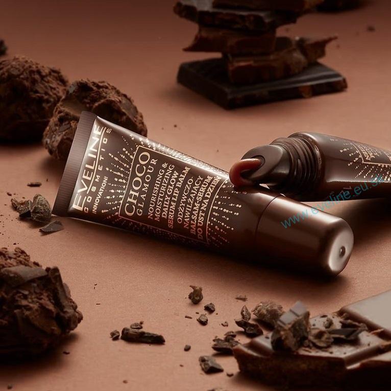EVELINE Choco glamour - výživné a hydratačné sérum - balzám na pery