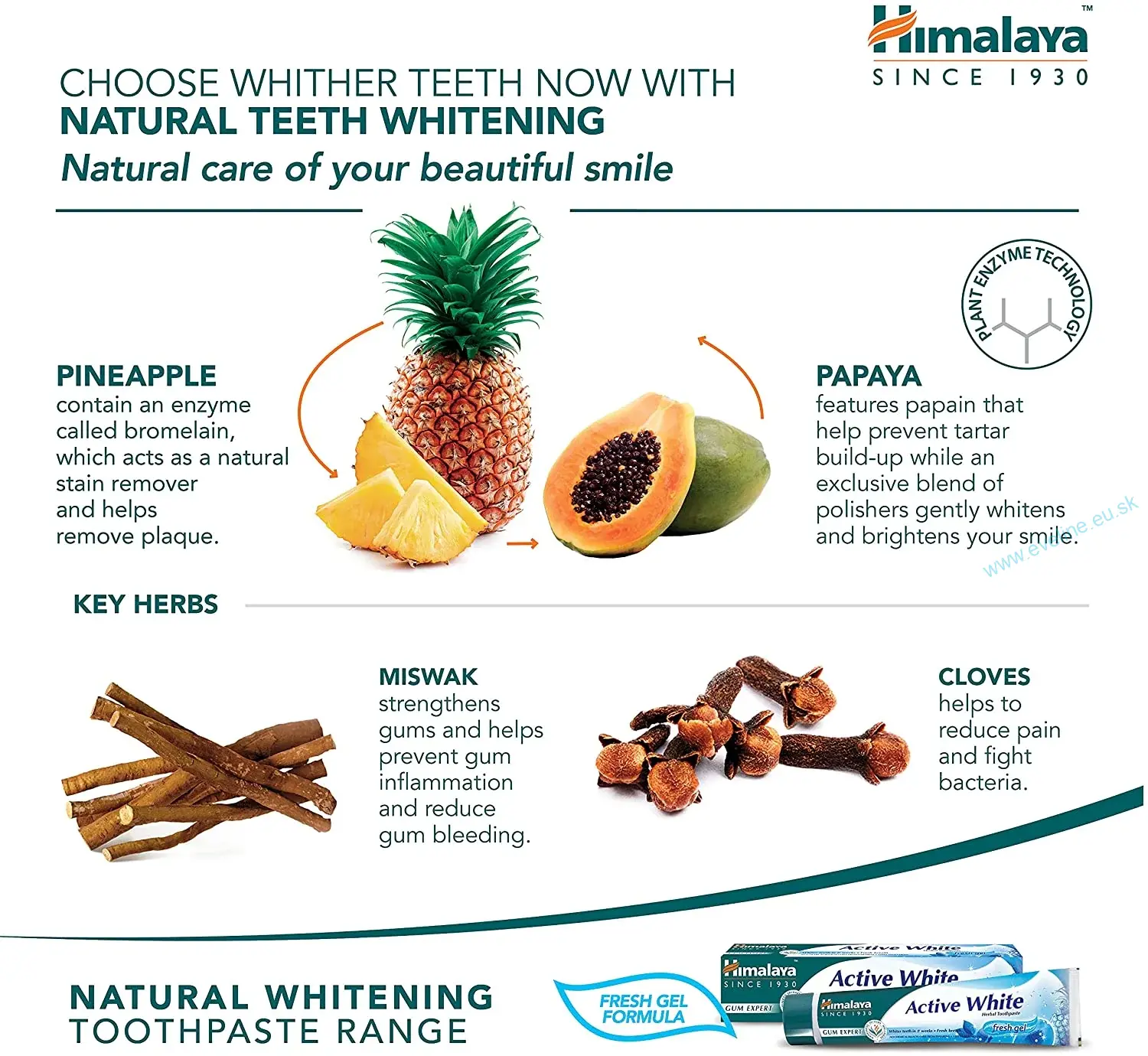 HIMALAYA Bylinná bieliaca zubná pasta v géle Active White - Gum Expert